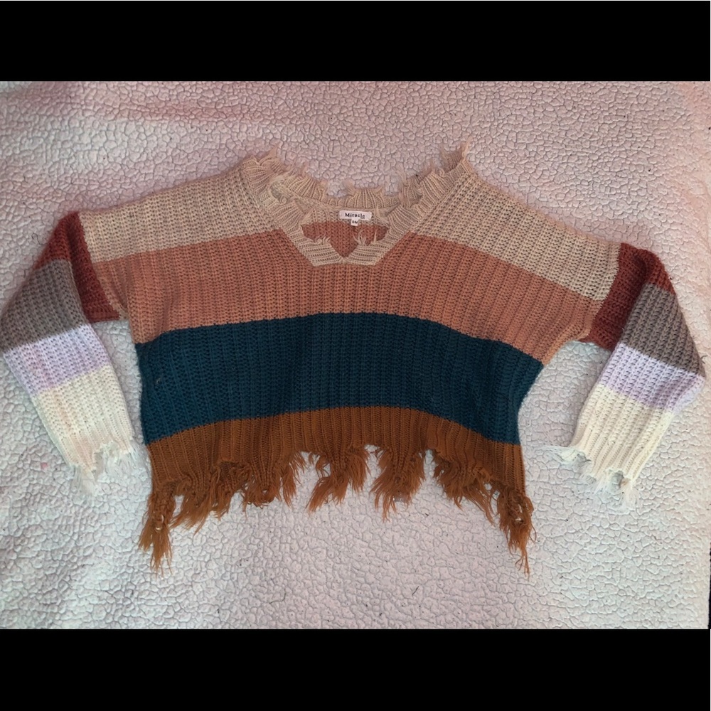 mixed color sweater